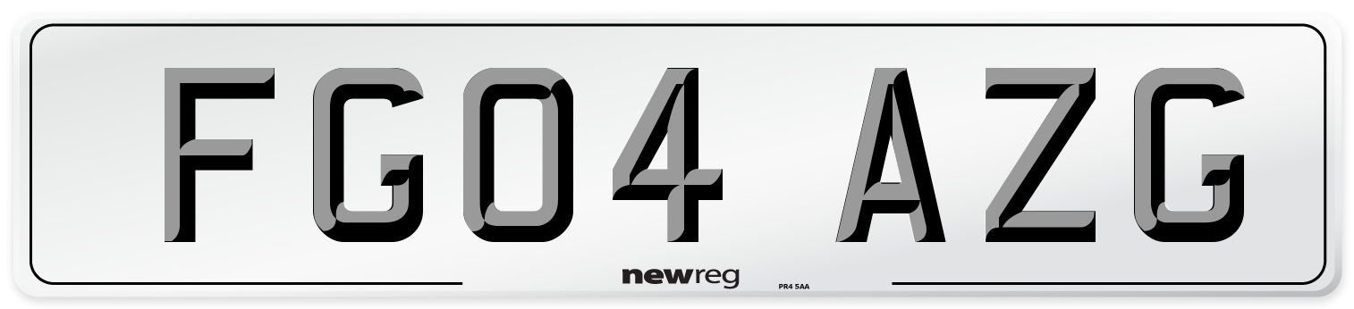 FG04 AZG Number Plate from New Reg